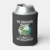 Grappige Dinosaurus Halloween Heks Grafisch Blikjeskoeler (Blikje Voorkant)
