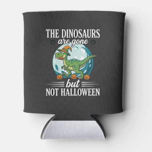 Grappige Dinosaurus Halloween Heks Grafisch Blikjeskoeler (Voorkant)