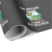 Grappige Dinosaurus Halloween Heks Grafisch Cadeaupapier (Rol Hoek)