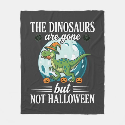Grappige Dinosaurus Halloween Heks Grafisch Fleece Deken (Voorkant)