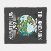 Grappige Dinosaurus Halloween Heks Grafisch Fleece Deken (Voorkant (Horizontaal))
