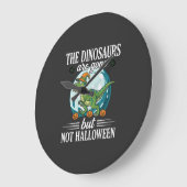 Grappige Dinosaurus Halloween Heks Grafisch Grote Klok (Hoek)