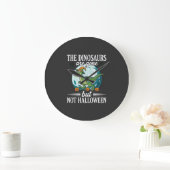 Grappige Dinosaurus Halloween Heks Grafisch Grote Klok (Huis)