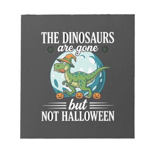 Grappige Dinosaurus Halloween Heks Grafisch Notitieblok (Voorkant)