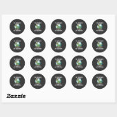 Grappige Dinosaurus Halloween Heks Grafisch Ronde Sticker (Vel)