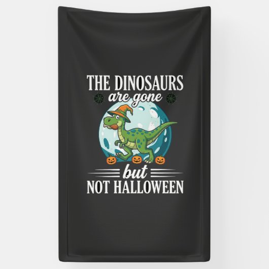 Grappige Dinosaurus Halloween Heks Grafisch Spandoek (Verticaal)