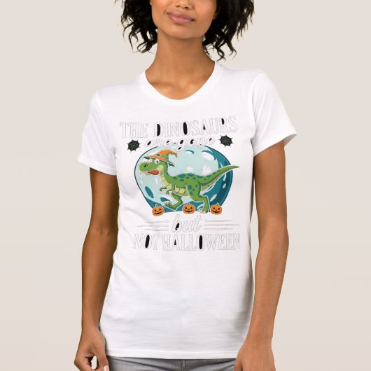 Grappige Dinosaurus Halloween Heks Grafisch T-shirt (Voorkant)