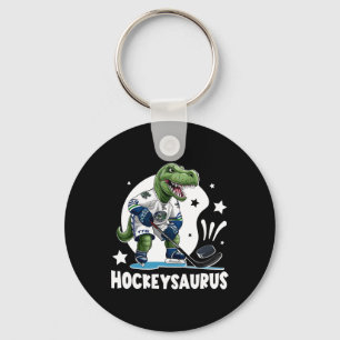 Grappige dinosaurus hockey kinderen hockey jongen  sleutelhanger