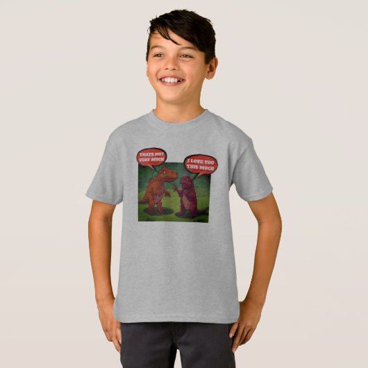 Grappige dinosaurus houdt van T-Rex Pun T-Shirt De (Voorkant volledig)