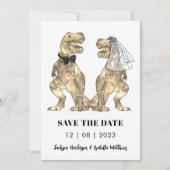 Grappige Dinosaurus Huwelijk Save The Date (Voorkant)