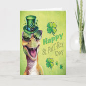 Grappige dinosaurus kabouter Ierse St Patricks Dag Aankondiging (Voorkant)
