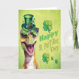 Grappige dinosaurus kabouter Ierse St Patricks Dag Aankondiging
