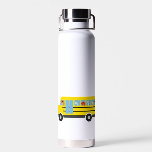 Grappige dinosaurus klaar terug naar school Bus Bo Waterfles (Achterkant)