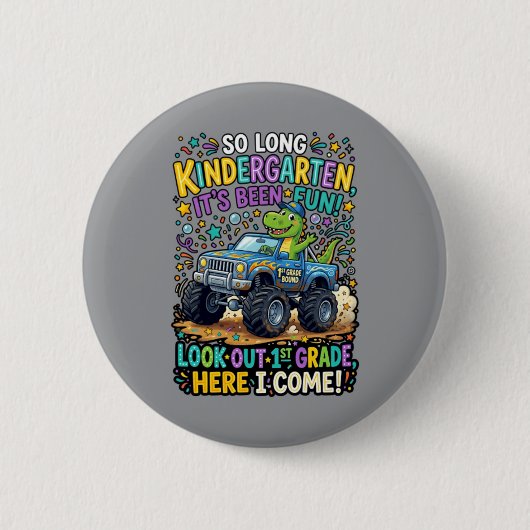 Grappige dinosaurus kleuterschool afstuderen - Pas Ronde Button 5,7 Cm (Voorkant)