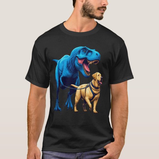 Grappige dinosaurus labrador retriever wandelhond t-shirt (Voorkant)