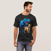 Grappige dinosaurus labrador retriever wandelhond t-shirt (Voorkant volledig)
