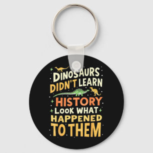 Grappige dinosaurus maatschappijleer leraar leerli sleutelhanger