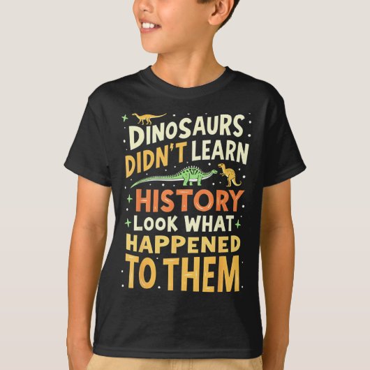 Grappige Dinosaurus Maatschappijleer Leraar Studen T-shirt (Voorkant)