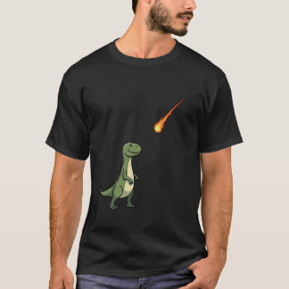 Grappige Dinosaurus Meteoor Minimalistische Prehis T-shirt