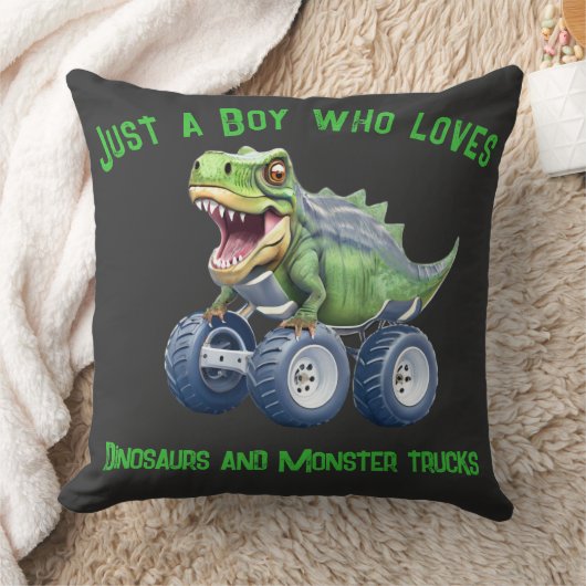 Grappige dinosaurus monster truck kussen (Deken)