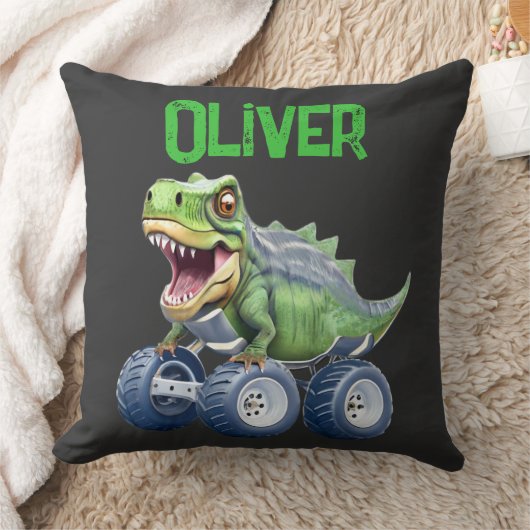Grappige dinosaurus monster truck kussen (Deken)