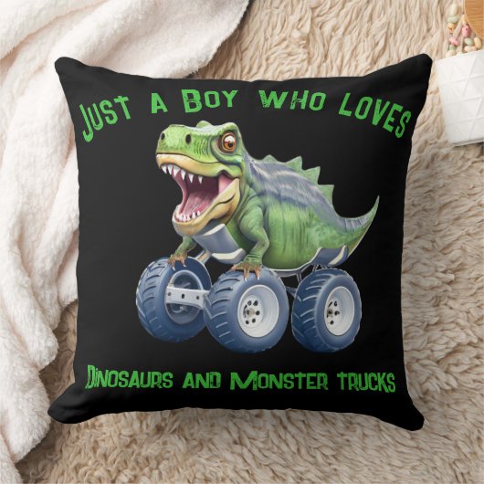 Grappige dinosaurus monster truck kussen (Deken)