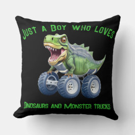 Grappige dinosaurus monster truck kussen
