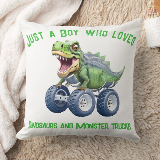 Grappige dinosaurus monster truck kussen (Deken)