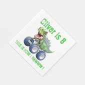 Grappige dinosaurus monster truck servet (Hoek)