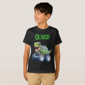 Grappige dinosaurus monster truck t-shirt (Voorkant volledig)