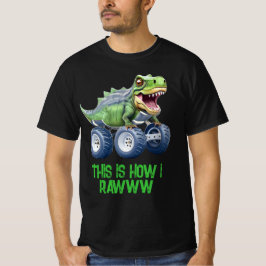Grappige dinosaurus monster truck t-shirt