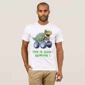 Grappige dinosaurus monster truck t-shirt (Voorkant volledig)