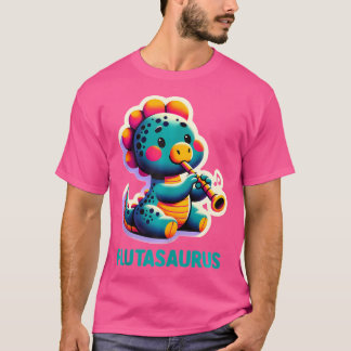 Grappige Dinosaurus Musicus T Rex Fluit Jongen Mei T-shirt