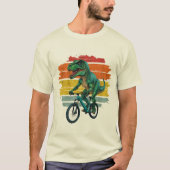 Grappige  dinosaurus op de fiets | Humor Fietser T-shirt (Voorkant)