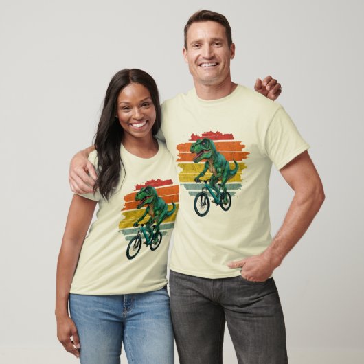 Grappige  dinosaurus op de fiets | Humor Fietser T-shirt (Unisex)