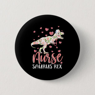Grappige dinosaurus operatieverpleegkundige leven ronde button 5,7 cm