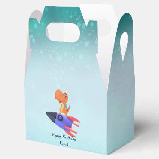Grappige dinosaurus raket terug 2 School Verjaarda Bedankdoosjes (Geopend)