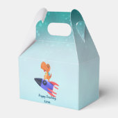 Grappige dinosaurus raket terug 2 School Verjaarda Bedankdoosjes (Voorkant Zijde)