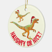 Grappige Dinosaurus Raptor Santa Quote Keramisch Ornament (Links)