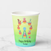Grappige dinosaurus reuzenrad Verjaardagsfeestje D Papieren Bekers (Voorkant)