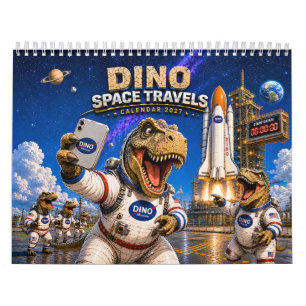 Grappige Dinosaurus Ruimtevaarder 2027 Muurkalende Kalender