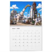 Grappige Dinosaurus Ruimtevaarder 2027 Muurkalende Kalender (Mar 2027)