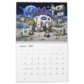 Grappige Dinosaurus Ruimtevaarder 2027 Muurkalende Kalender (Jan 2027)