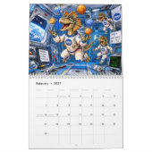 Grappige Dinosaurus Ruimtevaarder Muurkalender Kalender (Feb 2027)