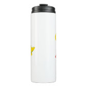 Grappige dinosaurus scooter Speelgoed Terug naar s Thermosbeker (Voorkant)