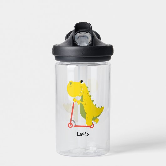 Grappige dinosaurus scooter Speelgoed Terug naar s Waterfles (Voorkant)