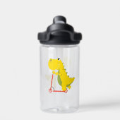 Grappige dinosaurus scooter Speelgoed Terug naar s Waterfles (Achterkant)