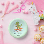 Grappige dinosaurus Skateboard Verjaardagsfeestje  Papieren Kommen (Feest)