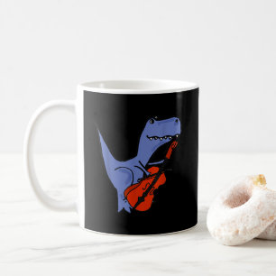 Grappige dinosaurus speelt cello koffiemok