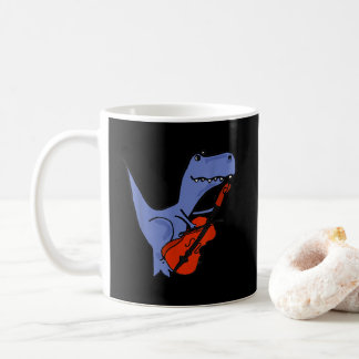 Grappige dinosaurus speelt cello koffiemok